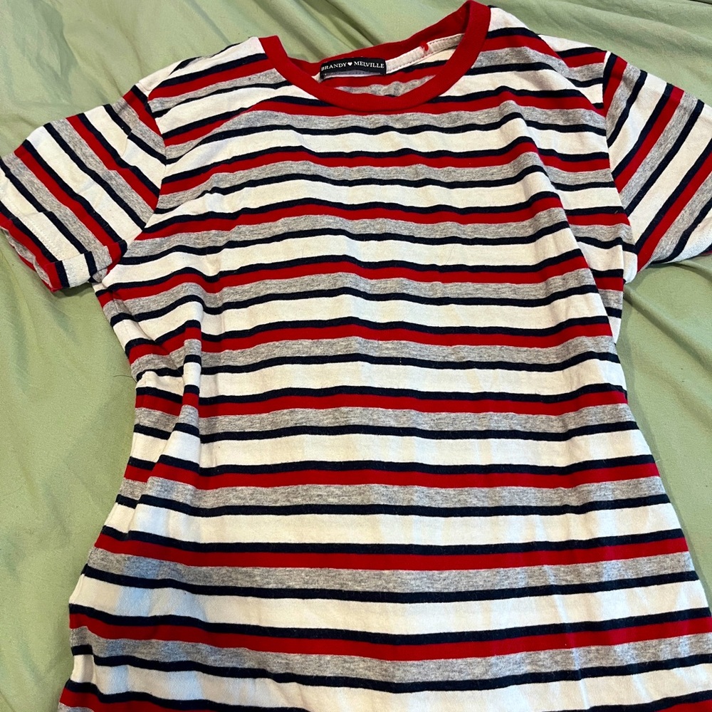 brandy melville striped ringer tee